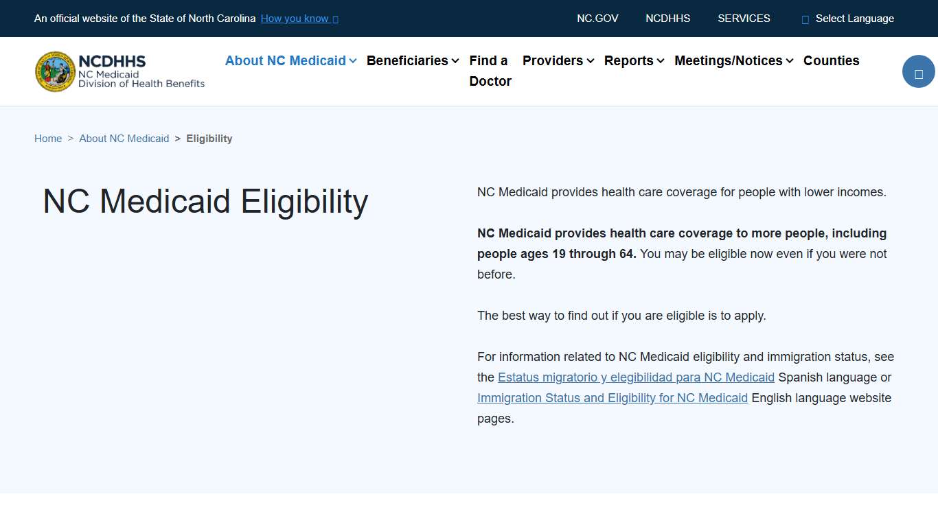 NC Medicaid Eligibility | NC Medicaid